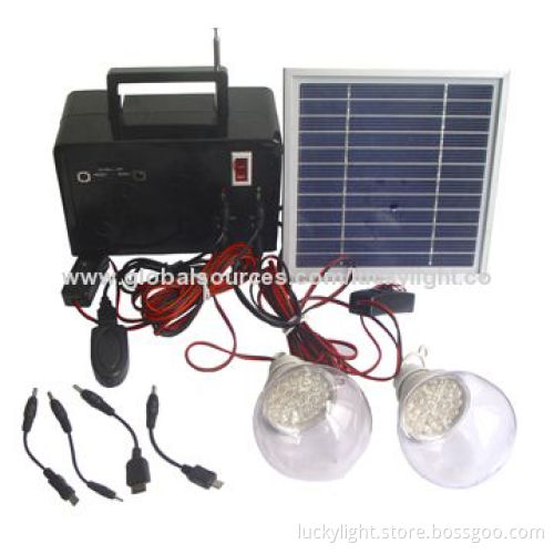 LED Mini Solar Panel Kit for Homes Use with LED Bulb, FM Radio, Solar Panel and USB